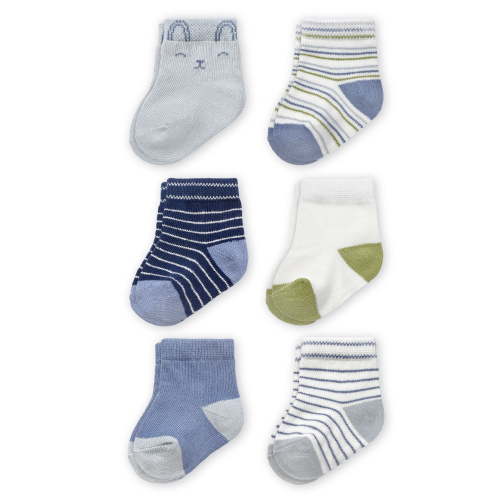 Carter's Child of Mine Baby Boy Crew Socks, 6 Pack, Newborn