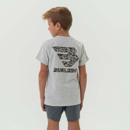 Youth Short Sleeve Tee - Flying B Logo - Heather Ash Grey – BURLEBO