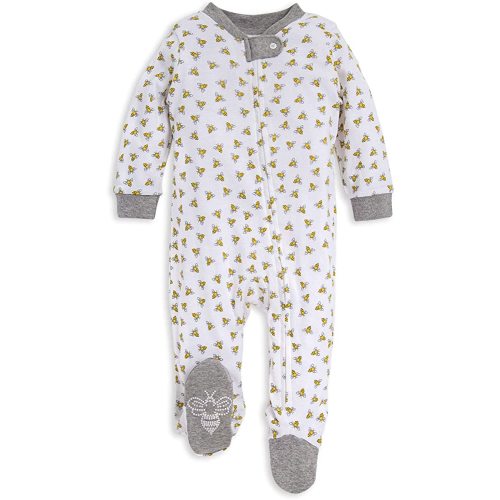 Burt's Bees Baby Boys' Sleep and Play PJs, 100% Organic Cotton One-Piece Romper Jumpsuit Zip Front Pajamas