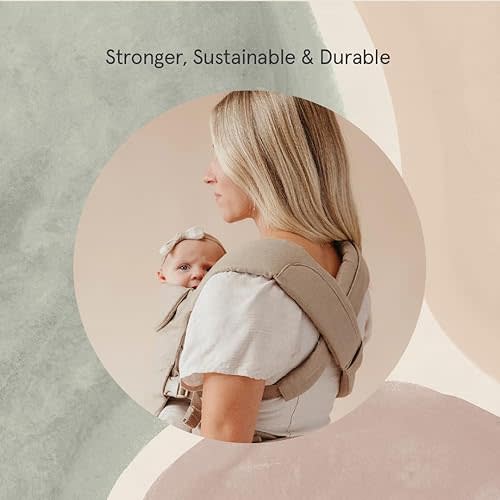 WildBird - Portabebés aéreo - 7 a 45 libras - Para mamás, papás y cuidadores - Fibras de lino europeas 100 % naturales - Versátil y ajustable - Tamaño pequeño - Tela Desert Lark
