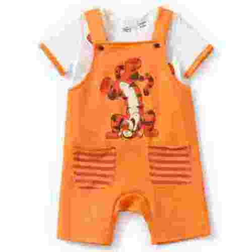 Disney Winnie the Pooh Baby Boys Girls 2 Pcs Graphic Tee with Striped Overall Sets Newborn to Infant