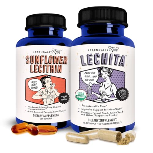 Legendairy Milk Sunflower Lecithin + Lechita - Breastfeeding Supplements for Milk Supply Increase and Clogged Milk Ducts - Lactation Supplement for Milk Flow and Boost Milk Production