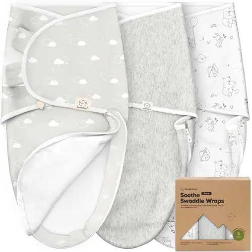 Baby Swaddle Sleep Sacks with Zipper - 3-Pack Swaddles for Newborns 0-3 Months, Infant, Baby Girls, Boys, Soft & Durable Newborn Sleep Sack, Easy Diaper Change Swaddling Blanket (Aspire)