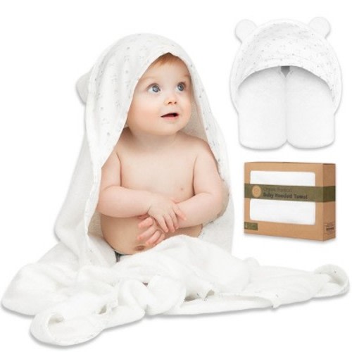 Keababies Luxe Baby Hooded Towel, Organic Baby Bath Towel, Baby Towels, Hooded Towel For Baby
