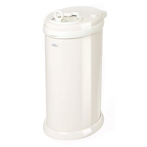 Ubbi Steel Diaper Pail, Odor Locking, No Special Bag Required, Award-Winning, Registry Must-Have, Ivory