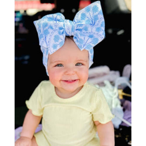 Purple Floral Hair Bow Trendy Headwrap By The Honey Bows – Thehoneybows