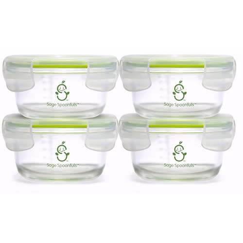 Glass Baby Food Storage Jars, 4 Pack - 7oz