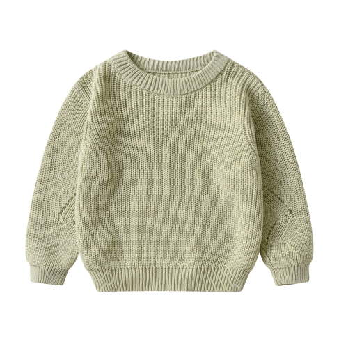 Boys Sweaters Toddler Baby Girl Boy Knit Sweater Blouse Pullover Sweatshirt Warm Crewneck Long Sleeve Tops Fall Winter Clothes Green 12 Months-18 Months