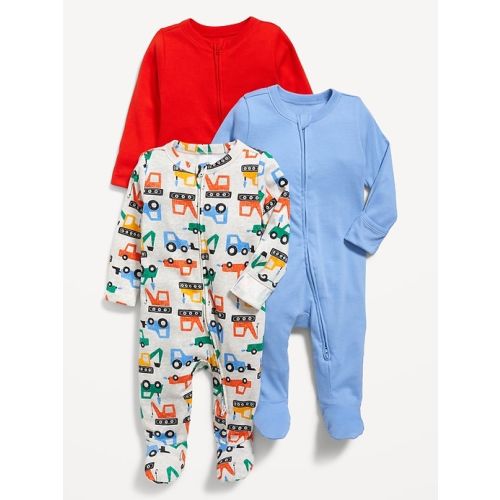 2-Way-Zip Sleep & Play Footed One-Piece 3-Pack for Baby