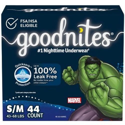 Goodnites Boys' Nighttime Underwear - S/m - 44ct