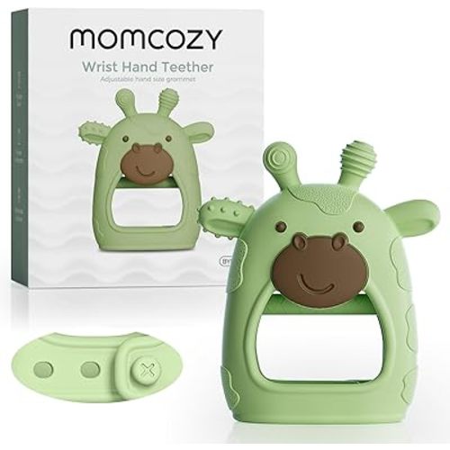 Momcozy Baby Teether Toys | Baby Teething Toys | Baby Teething Relief | Food Grade Silicone Teether Baby Toys | Baby Teether 0-6 Months | Teething Toy 6-12 Months | Baby Essential | Green