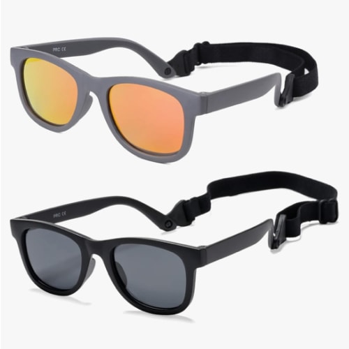 COASION Bendable Flexible Polarized Newborn Baby Sunglasses with Strap for Infant Boys Girls Age 0-12 Months CA8042