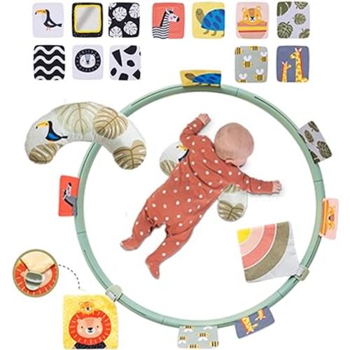 Taf Toys Tummy Time Support for Newborns & Babies, Developmental Activity Center with Detachable Pillow & Toys Encourage Baby’s Senses Development, Fine & Gross Motor Skills & Eye-Hand Coordination
