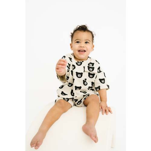 Oatmeal Bear Cargo Slouchy Set