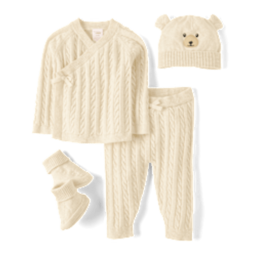 Unisex Baby Long Sleeve Cable Knit Bear 4-Piece Outfit Set - Homegrown By Gymboree - H/T VANILLA | Gymboree CHILDRENS PLACE-27X27