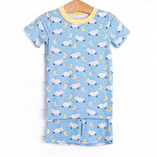 Counting Sheep Bamboo Pajama Short Set, Blue – Stitchy Fish