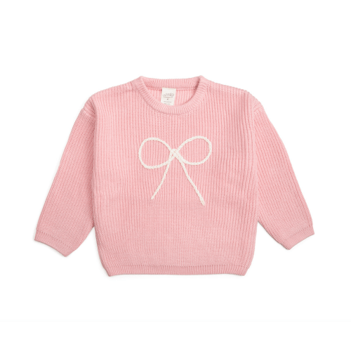 Sweet Wink Bow Yarn Knit Sweater
