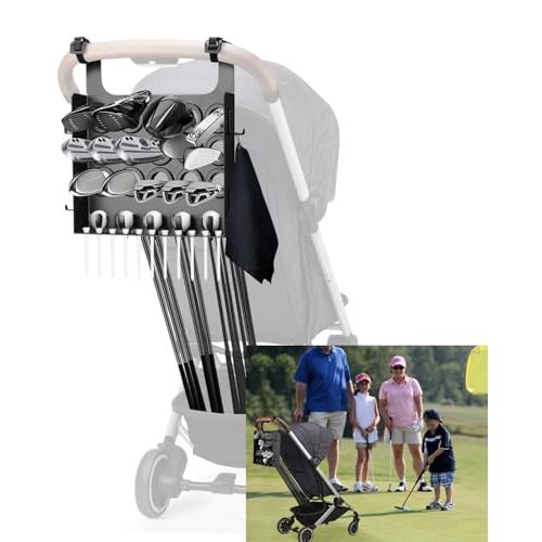 Tiga Golf Stroller Attachment - Enjoy Golf with Your Kids - Easy Installation - Universal Golf Club Holder - Ideal Golf Accessory Gift for Parents