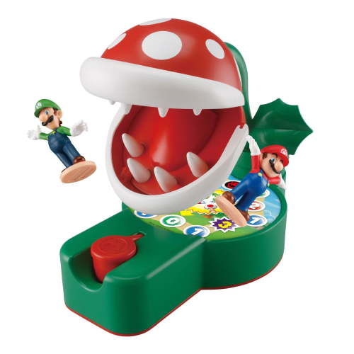 Epoch Games Super Mario Piranha Plant Escape!, Tabletop Skill and Action Game with Collectible Super Mario Action Figures, Ages 4+