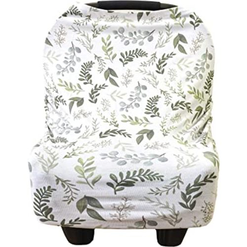 Extra Soft and Stretchy Nursing and Carseat Cover: Graceful Greenery by Village Baby