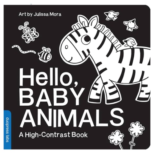 Hello, Baby Animals: A Black-and-White Board Book for Babies That Helps Visual Development (High-Contrast Books)