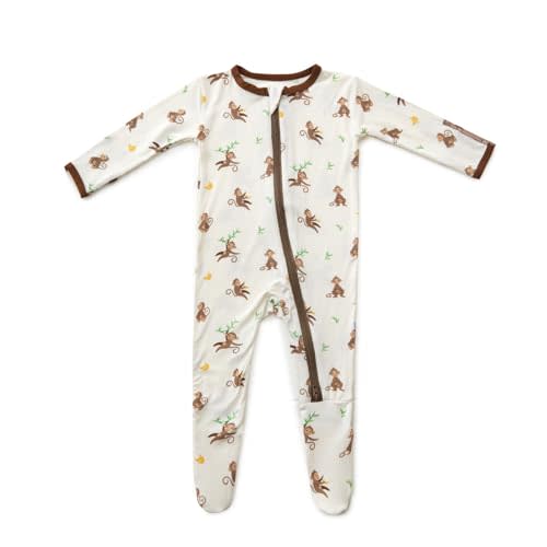 Bamboo Little Soft Baby Footie Pajamas, Baby Clothes, Newborn Sleepers, 95% Viscose and 5% Spandex, 0-24 Months