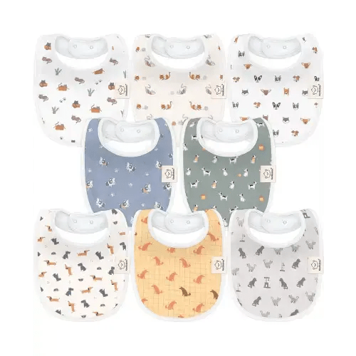 8pk Organic Baby Bibs for Boy, Baby Drool Bib for Baby Boys and Girls, Infant Teething Bibs