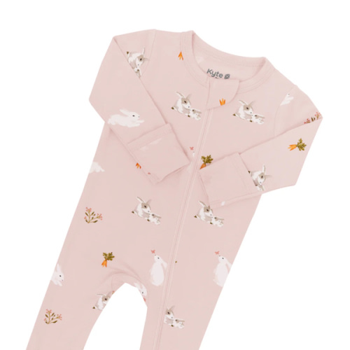 Zippered Romper in Blush Rabbit