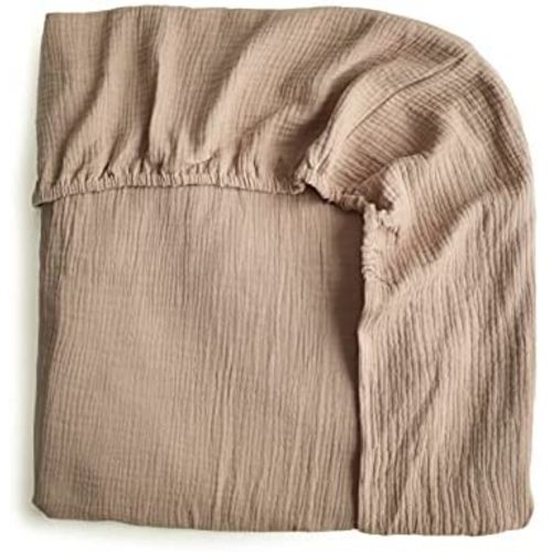 mushie Extra Soft Muslin Fitted Crib Sheet | 28"x 52" (Natural)
