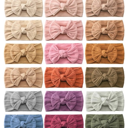jollybows 18pcs Baby Nylon Headbands Hair Bow Elastics Hairbands Hair Accessories for Baby Girls Newborn Infant Toddlers Kid