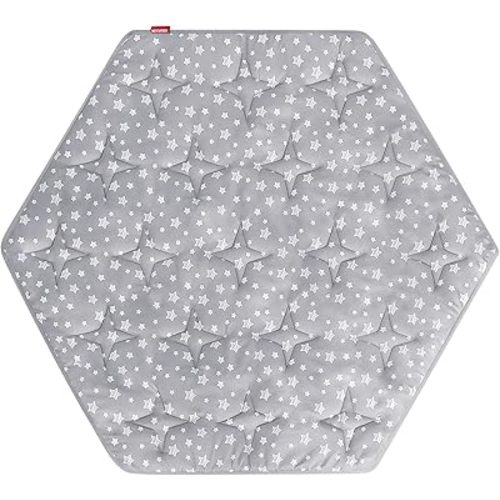 Hexagon Playpen Mat Compatible with Bend River Baby Playpen, Hexagon Playpen Mat, Non Slip and Cushion Play Mat Grey with Star Print
