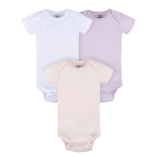 Gerber Baby Neutral Short Sleeve Bodysuits, 3-Pack, Sizes Newborn - 24 Months