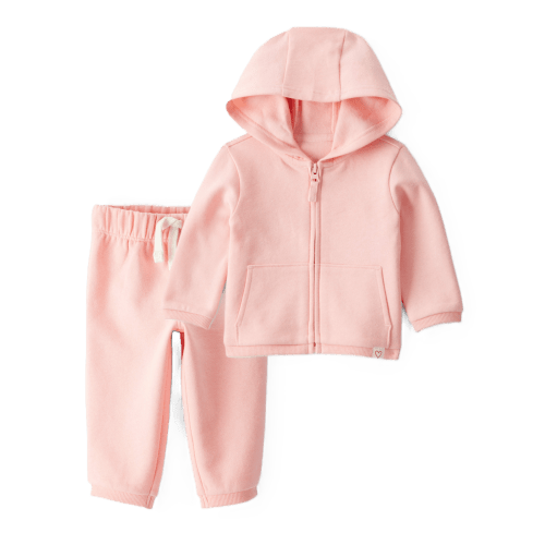 Baby Girl 2-Piece Daydream Fleece Long-Sleeve Zip-Up Jacket & Pull-On Pants Set - Pink - Carter's | Carter's - 3mos.