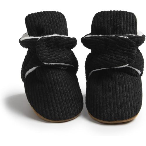 Meckior Infant Baby Boys Girls Cotton Booties Winter Fleece Warm Cozy Socks Soft Bottom Newborn Toddle First Walkers Crib Shoes with Grippers