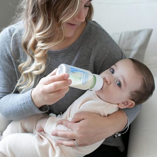 Dr. Brown's Anti-Colic Options+ Narrow Glass Baby Bottle with Level 1 Slow Flow Nipple, BPA-Free, 4 oz/120mL, 2-Pack