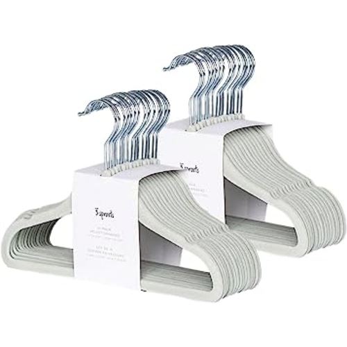 3 Sprouts Baby Velvet, Non-Slip Clothes Hangers - Pack of 30 - Seafoam