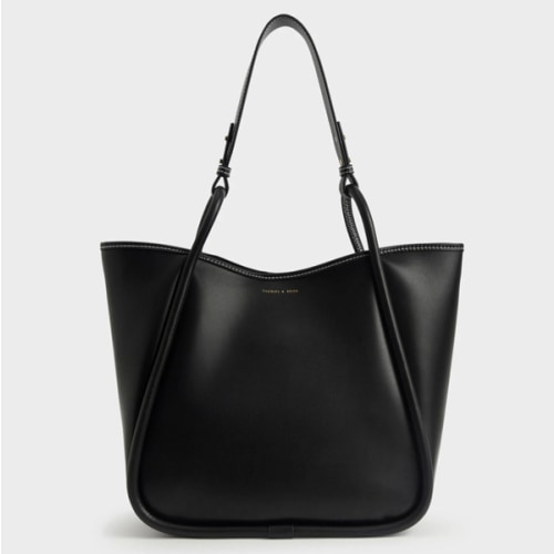 Black Lyla Tubular Slouchy Tote Bag - CHARLES & KEITH US