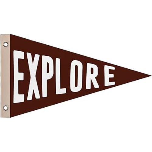 Camping Boys Nursery Playroom Room Wall Art Decor, Explore Pennant Banner Flags, Camping Sign, Wall Decorations for Nursery Toddler Boys Bedroom Decor, 8x14 Inch