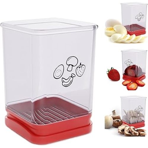 Fruit Slicer Cup, Speed Cutter for Strawberry Banana Grape Egg, Stainless Steel Vegetable Cutting Kitchen Gadget, Kitchen Portable Slicing Tool (1 pcs)