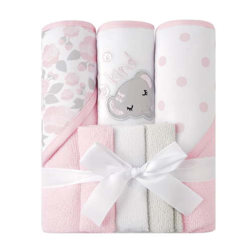Viviland, Baby Towels and Baby Wash Cloths Set, 28" x 28" Hooded Towel