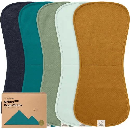 KeaBabies 5-Pack Organic Burp Cloths Baby Girl, Boy - Extra Large, Absorbent Baby Burp Cloths, Soft Burping Cloths for Babies, Newborn Burp Clothes, Cotton Burp Rags,Neutral Thick Burp Cloth (Eclipse)