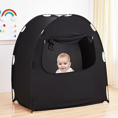 Mengersi Blackout Tent for Pack and Play, Crib Blackout Cover Baby Sleep Pod Sleep Travel Crib Tent,Canopy Cover