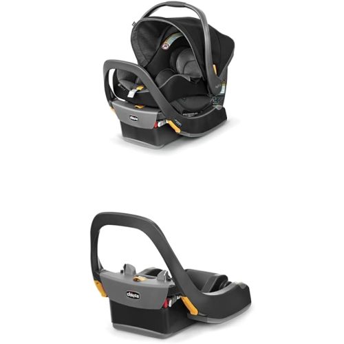 Chicco KeyFit 35 Cleartex Infant Seat and Extra Base Bundle, Shadow, Black