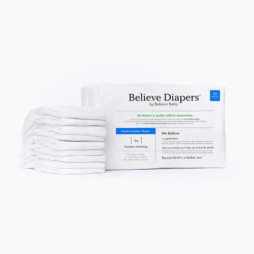 Believe Baby Bamboo Baby Diapers Size Newborn <10 Lbs - 36 Ct