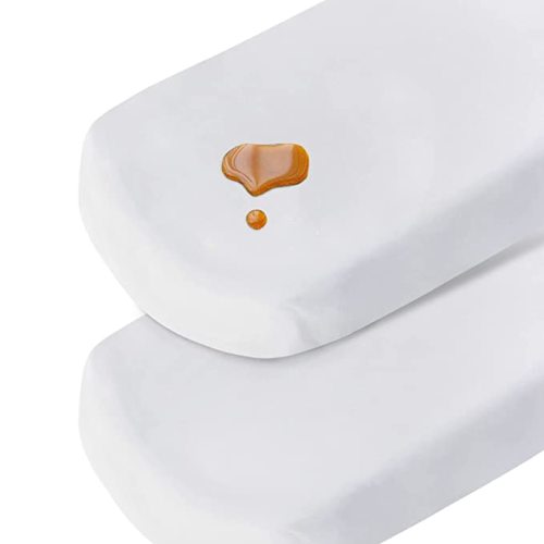 Bassinet Sheets Waterproof 2 Pack Bassinet Mattress Protector Cotton Fitted Cradle Sheets Set for Oval Rectangle Hourglass Mattres, Soft Breathable Bassinet Mattress Pad Cover Baby Girl Boy, White