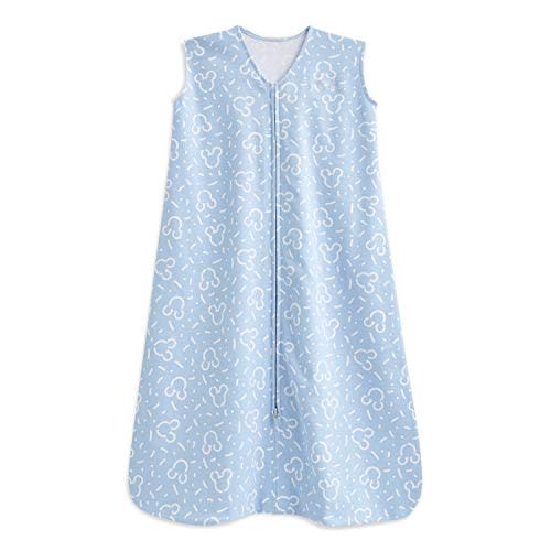 HALO SleepSack, 100% Cotton Wearable Blanket, Swaddle Transition Sleeping Bag, TOG 0.5, Confetti Mickey - Blue, Medium, 6-12 Months