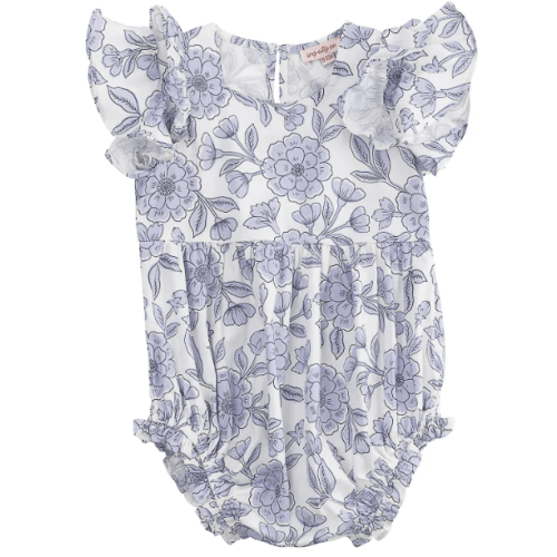 Baby Hattie Romper in Blue Floral