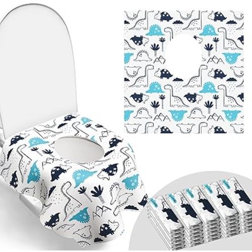 30 Pack Toilet Seat Covers Disposable, Large Waterproof Potty Covers for Toddlers, Kids, and Adults, Individually Wrapped for Travel, Toddler Potty Training for Public Restroom, Airplane, Trip
