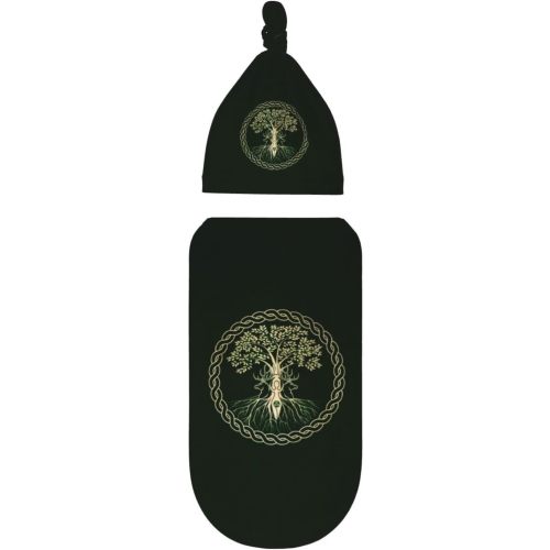 Baby Newborn Swaddle Blanket with Beanie Hat- Norse Viking Goddess Wiccan Wicca Pagan Receiving Blanket Sleep Sack for Girls Boys Infant Gifts