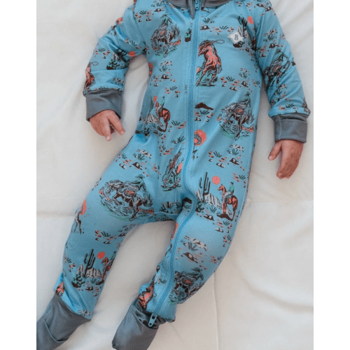 Baby Zip Up - Cowboy Up - Blue – BURLEBO